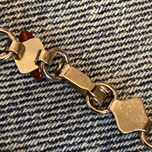 Semi Precious Stone Mid Century Bracelet Jewelled charm 70s gemstone charm - Picture 2 of 3